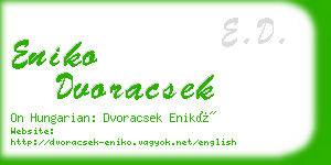 eniko dvoracsek business card